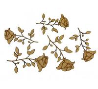 5pcs Wooden MDF Shape Rose Flower Decor Ornament Laser Embellishment (15cm)
