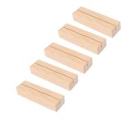 5pcs Wooden Postcard Clip Holder Premium Beech Wood Memo Stand for Desktop Display Business Cards Notes Space Saving Design for Home Office Use