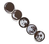 5Pcs Wooden Rubber Stamps Set Moon Phases Vintage Design for DIY Crafting Scrapbooking Card Making Journal Decoration Lightweight Portable