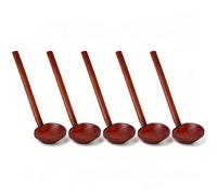 5PCS Wooden Serving Spoons, Japanese Tortoise Shell Ladle Utensils Retro Stirring Mixing Tableware for Dining, Table Decoration, Housewarming Gifts