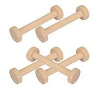 5pcs Wooden Spools for Crafts, Rustic Empty Bobbins | Khaki Wood, Fine Texture and Portable Size, for Education, Home Decor, Macrame Cord Use