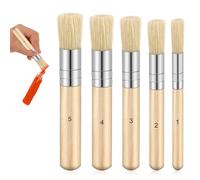 5Pcs Wooden Stencil Brushes Art Painting Brushes Natural Bristle Stencil Brush for Acrylic Painting, Oil Painting, Watercolor Painting, Card Making, DIY Art Crafts Project