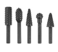 5pcs Woodworking Rotary Files Set - High-Speed Steel Grinding Heads for Wood Carving and Embossing(Black)