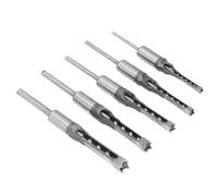 5Pcs Woodworking Square Drill Bit Kit, HSS Square Countersink Bit Set, 1/4in 5/16in 3/8in 7/16in 1/2in, Heat Treated High Speed Steel Material with Storage Box for Woodworking andPractical and Deft