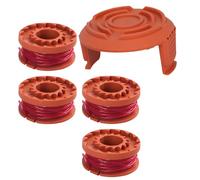5PCS Worx WA0004 Strimmer Spool Replacement Kit - Compatible with WG150-WG180 & CGT Series - Includes 4 Spools + 1 Cap - for 20V Grass Trimmers