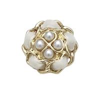 5Pcs Woven Pearl Metal Buttons 17.5mm to 25mm (White, 22.5 mm 5Pcs)