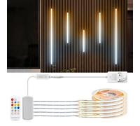 5Pcs x 2M/6.6ft 2700K-6500K CCT COB LED Strip with Remote Contronl Cabinet Light Kit, 24V 10M Warmwhite/Natural White/White Cabinet Cob Led Strip Light for Shelf，Showcase & Acoustic Panel Lighting