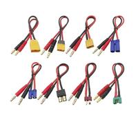 5Pcs XT90 XT60 XT60H EC5 EC3 Male To 4.0mm Banana Plugs Connector With 20CM Silicone Wire 14AWG(4mm to XT60H Male)