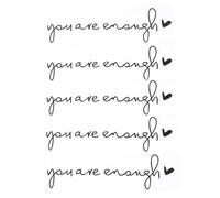 5PCS You are Enough Rearview Mirror Decal,Car Mirror Stickers Decoration, PET Rear View Mirror Decal Stickers, Self-Adhesive Car Window Decal for Car Window Decorations (Black)