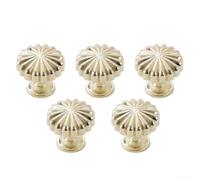 5pcs Zinc Alloy Round Door Handle Knobs for Wardrobe Cupboard Kitchen Cabinets and Drawers with Secure Coupling Nut Installation