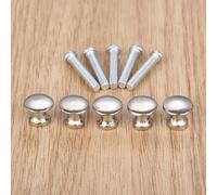 5Pcs Zinc Alloy Vintage Furniture Mini Knobs and Handles Jewelry Chest Cupboard Drawer Kitchen Cabinet Door Pulls Knob 12mm*11mm(Silver)