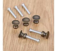 5Pcs Zinc Alloy Vintage Furniture Mini Knobs and Handles Jewelry Chest Cupboard Drawer Kitchen Cabinet Door Pulls Knob 12mm*11mm(Antique Bronze)