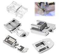 5Pcs Zipper Foot for Sewing Machine, Invisible Sewing Machine Presser Feet Set, Zipper Foot Accessories, Sewing Machines Use Walking Foot Suitable for Brother Singer Janome Babylock Toyota Low Shank