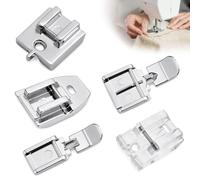 5Pcs Zipper Foot for Sewing Machine, Stainless Steel Sewing Machine Foot | Includes Walking & Invisible Zipper Feet, Suitable for Brother, Singer, Janome & Other Low Shank Machines