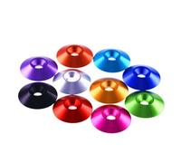 5pcs304 Stainless Steel Cup Washers，Colorful Aluminum Washers 5PCS，M2 M2.5 M3.5 M4 Flat Head Countersunk Conical Groove Washer Gasket(Emerald Green,M3.5)