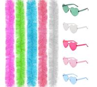 5PCSfeather Boa,5PCS Frameless Sunglasses,feather Boas Multipack,Sturdy and Durable,The Fluff Is not to Fall Off,Suitable for Theme Parties,Cosplay and Halloween.