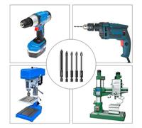 5Pics Carbide Tile Porcelain Drill Bits Set for Ceramic Glass Wood Hole Opening with Hex Shank and Head Design Industrial Grade Coated 4 Cutting Edges