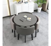 5Piece Dining Table Set with 4 Chairs Square Round Kitchen Table for Living Room Office BedroomStylish and Functional W70cm Furniture Ensemble