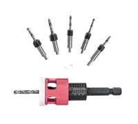 5Piece Hexagonal Shank Countersink Drill Bit Set with Depth Stop Tapered Bits for Enhances Accuracy in Crafting Countersinking Bit