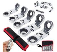 5Piece Pocket Ratchet Wrench Set 3/4 Inch Retractable with Double Box End for Maximum Torque and Versatility