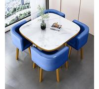 5Piece Round Dining Set: 1 Table & 4 Chairs Kitchen Breakfast Bar Fur Conference Table for Dining Room 31.5x29.5in (WxH) &