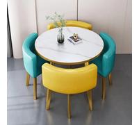 5Piece Round Dining Set with Table & 4 Chairs 80x75 cm Modern Kitchen & Dining Room Furniture Elegant Home Decor Stylish Dining Room Essentials