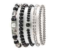 5Piece Sparkling Crystal Bead Set Luxurious Crystal Beaded Bracelets For Women Who Love Handmade Jewelry Stylish Beaded Arm Candy