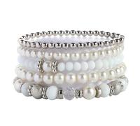 5Piece Sparkling Crystal Bead Set Luxurious Crystal Beaded Bracelets For Women Who Love Handmade Jewelry Stylish Beaded Arm Candy