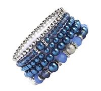 5Piece Sparkling Crystal Bead Set Luxurious Crystal Beaded Bracelets For Women Who Love Handmade Jewelry Stylish Beaded Arm Candy