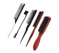 5piece Teasing Boar Bristle Hairbrush Set Fluffys Brush Tail Comb Duals Edges Hair Brush Triple Teasing Comb Women