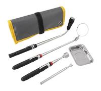 5Piece Telescoping Pickup Tool Set with Flashlight and Mirroring for Efficient Metal Part Collection in Repair Tasks Extendable Magnet Flashlight