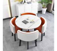 5PieceDiningTableSetwith4ChairsSquareRoundKitchenFurnitureforLivingRoomOffice&BedroomStylishW90cmTable&ChairEnsemble