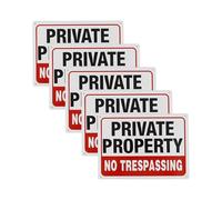 5Pieces Aluminum Private Property Signs Not Trespassing Notice Message For Secure Boundaries Easy To Mount Outdoors Outdoor Warning Sign