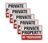 5Pieces Aluminum Private Property Signs Not Trespassing Notice Message For Secure Boundaries Easy To Mount Outdoors Outdoor Warning Sign