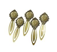 5Pieces Antique Bookmarks with Crystal Stone Book Page Clip Graduation Present for Student Teacher Book Lover Reader Bible Bookmarks