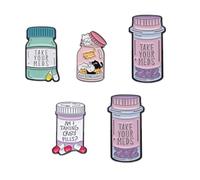 5Pieces Cartoon Lapel Pin Nurse Doctor Badges Lapel Funny Brooch Healthcare Themed Brooches For Clothing