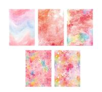 5Pieces Decorative Aesthetic Sticker Adhesive Watercolor for Scrapbook Journal Notebook Album Phone Pakcaging Craft for Travel