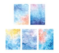5Pieces Decorative Aesthetic Sticker Adhesive Watercolor for Scrapbook Journal Notebook Album Phone Pakcaging Craft for Travel