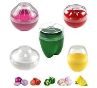 5Pieces Fruit and Vegetable Storage Containers,Reusable FridgeStorage Containers,for storage Green pepper, onion, Tomato, Lemon, and garlic Refrigerator Vegetable Crisper