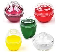 5Pieces Fruit and Vegetable Storage Containers Reusable SiliconeRefrigerator Box Storage Bowls Saver Holder Keeper for Green Pepper, Onion, Tomato, Lemon, and Garlic ,Refrigerator Vegetable Crisper