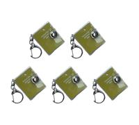 5Pieces Miniature Notebook Keychain Refillable Journal with Keyrings for Backpacks Purses Charm Pocket Note Book 35x45mm Student Notepads