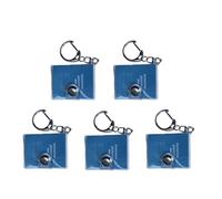 5Pieces Miniature Notebook Keychain Refillable Journal with Keyrings for Backpacks Purses Charm Pocket Note Book 35x45mm Student Notepads