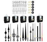 5Pieces Quiet Quartzs Clock Movement Mechanism Kits With Hands And Numerals Battery Operated For Wall Clock Repair Parts Minimalists Black Hands Numerals