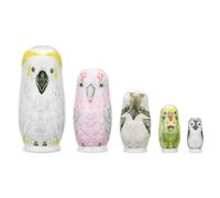 5Pieces Wood Stacking Nested for Doll Handmade Art Craft Popular Zakka for Doll Hollow Pencil Vase for Kids Adult Birthd