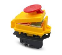 5Pin Industrial Electromagnetic Switch Replace KJD17B with Cover, 120v 16A Waterproof ON Off Button, Emergency Stop Button Switch for Electric Power Tools Grinder Cutting Machine Tool Equipment