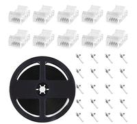 5pin LED Strip Lights Connectors Kit,5m RGBW Electrical Wire 22AWG Ribbon Wire,10pcs Solderless Adapter Terminal Connector,20pcs Strip Light Mounting Clips,for 12mm 5050/3528 Multicolor LED Strips