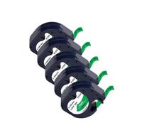 5PK 10PK 91201 Compatible Label Tape for 12mm LT Label Maker Works with LT100H 91200 91202 91331 12267 LT Tape(5PK Black on Green)