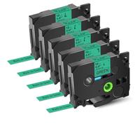 5PK 12mm Multi Colored Label Tape Compatible With Tze 231 431 531 631 731 Laminated Tape Works With PTD410 PTD460BT Printers(5PK Black on Green)
