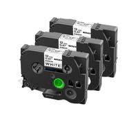 5PK 12mm Satin Ribbon Tape Compatible with Label Printer Models R231 RE34 RN34 R234 RW34 R531 for Part Number R231 RE34 RN34 R234 RW34 R231 R531(3PK Black on White)