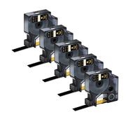 5PK 45013 Compatible D1 Tapes 45013 Black On White 12mm Printer Labels Compatible with LabelManager LM 160 420P 280 Label Maker(5PK Gold on Black)